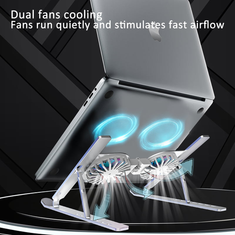 GaraStand 2 in 1 Laptop Aluminum Foldable Laptop Stand With Cooling Fan - Image 3