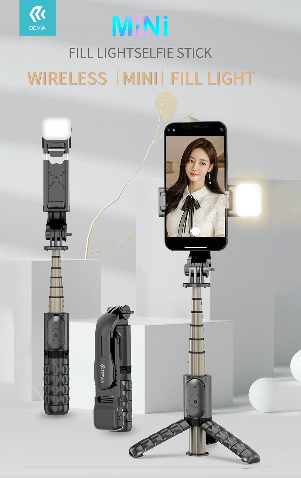 Tripod Stand Multi-Function Selfie Stick With Fill In Light - Image 11