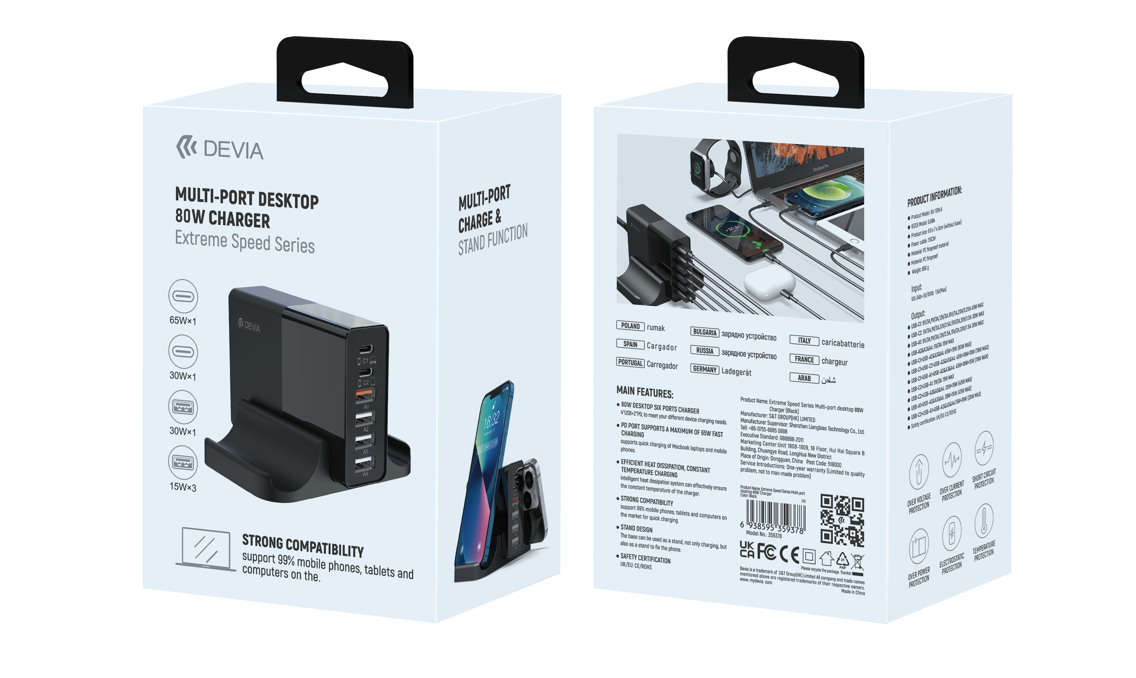 80W Multi-Port Desktop Charger