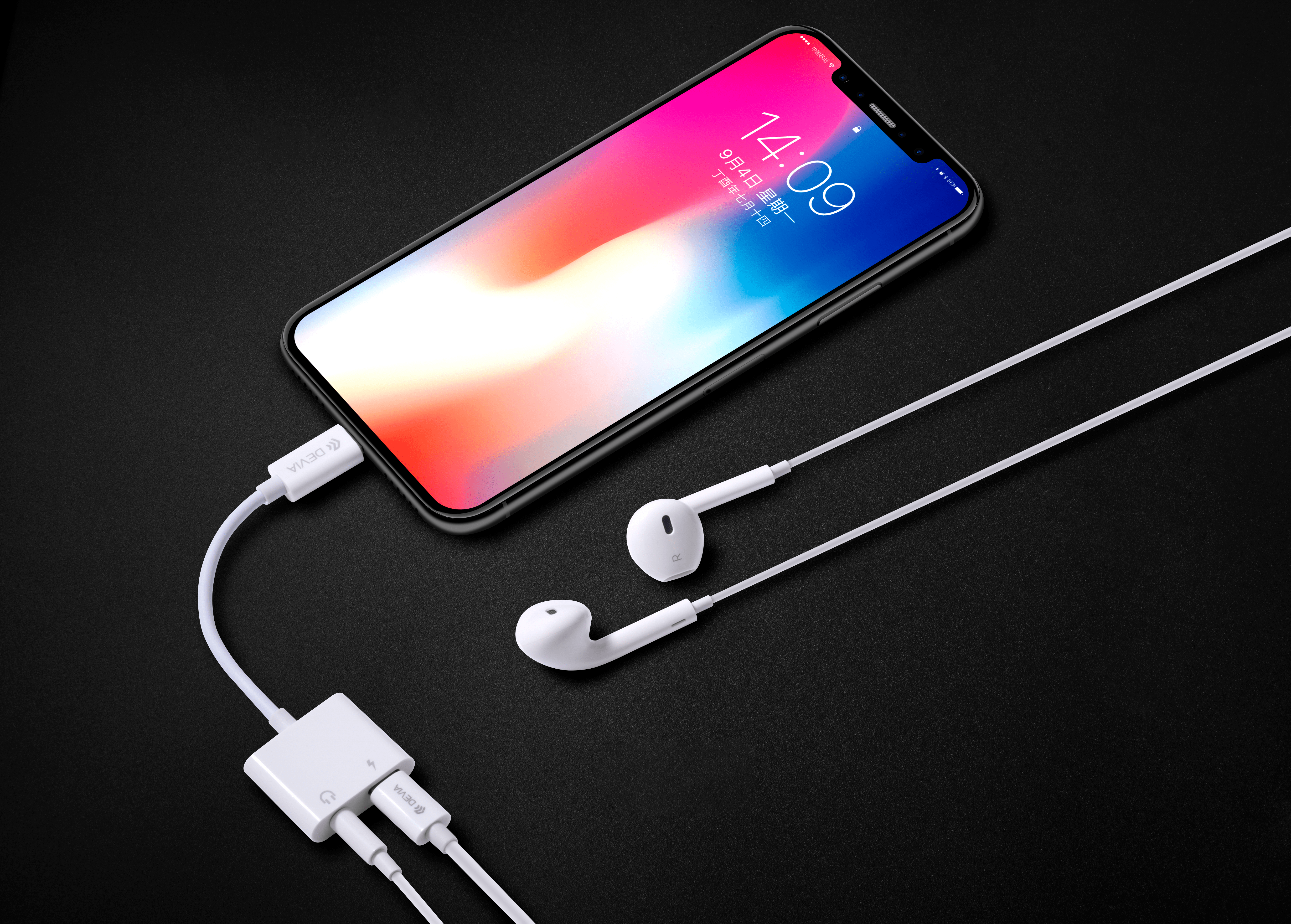 2-in-1 Lightning to 3.5mm to Type-C Adapter Converter with Charging