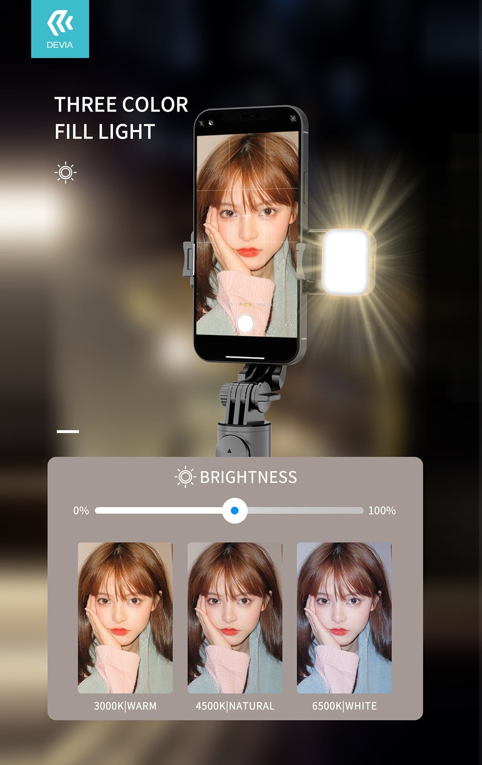 Tripod Stand Multi-Function Selfie Stick With Fill In Light - Image 12