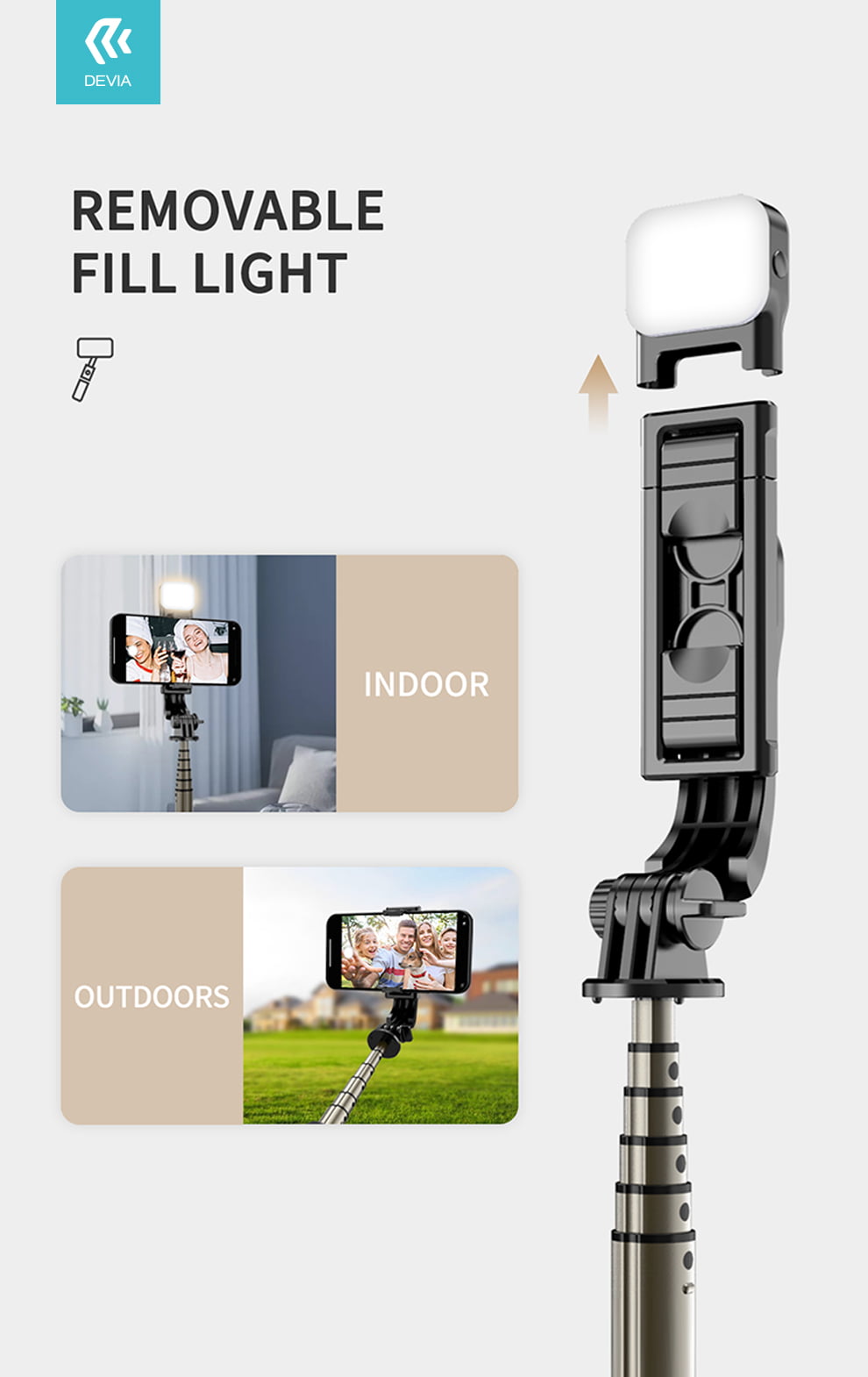 Tripod Stand Multi-Function Selfie Stick With Fill In Light - Image 6