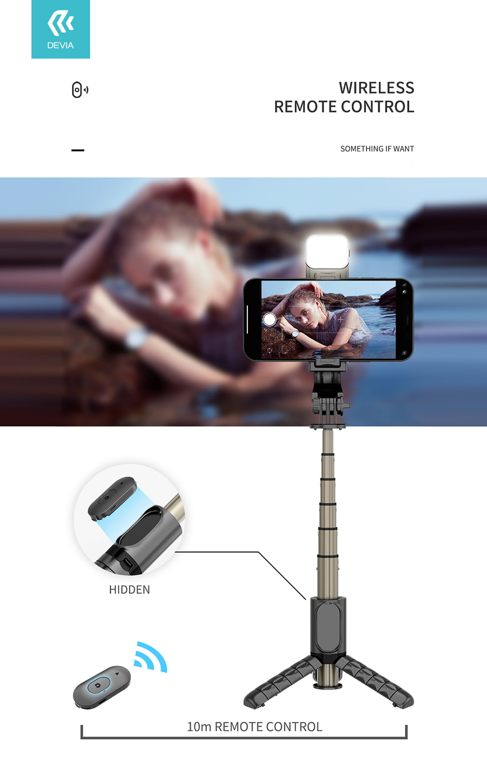 Tripod Stand Multi-Function Selfie Stick With Fill In Light - Image 7