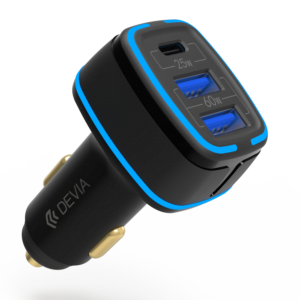 85W Dual USB + Type-C Fast Car Charger