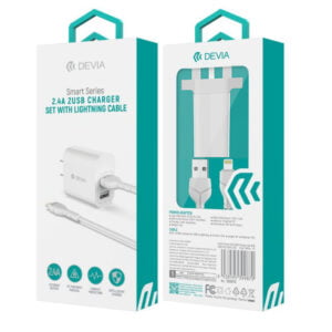 2.4A 2USB Charger Set with Lightning Cable for Iphone (5V)