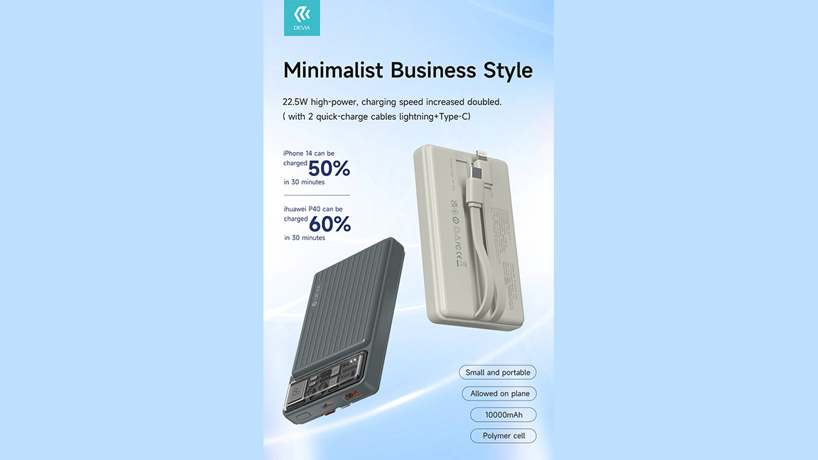 10000mAh 22.5W Power Bank With Dual Cables - Image 8