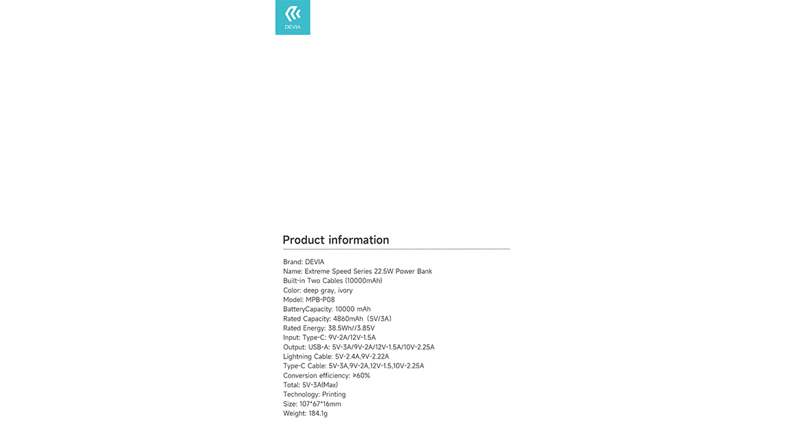 10000mAh 22.5W Power Bank With Dual Cables - Image 9